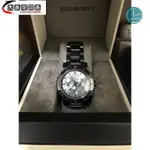 高端精品 戰馬男錶BURBERRY WATCH男士手錶三眼日曆黑色不鏽鋼帶男款腕錶BU9381 42MM