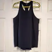 Athleta Women's Sojourn Pleated Racer Back Tank Women's Large Black NEW