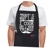 Xornis 100% Cotton Funny Apron for Men Women Adjustable Bib Aprons with 2