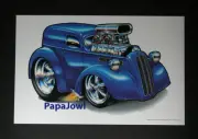 Muscle Machines Print Art Poster 1948 Anglia Drag Car Rohan Day 11" by 17"
