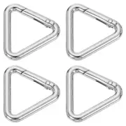 4Pcs Metal Triangle Ring Buckle, 1" Spring Snap Clip Hook Jump Rings, Silver