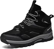 [Jakcuz] Hiking Shoes for Men with Arch Support Breathable Non-Slip Lace-up Casual Walking Shoes Plus Size