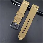 [ALMVIS] Leather Strap Vintage Handmade Watch Band 22mm 24mm Watch Strap Fit for Panerai Watch Bracelet(F,22mm)