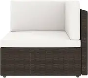 Corner Sofa Set Poly Rattan Brown, Outdoor Furniture for Patio Garden, Durable & Weather-Resistant, Space-Saving Solution for Small Areas, Comfortable Lounge Seating