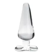 Spartacus Blown Glass Spade Butt Plug Large - Clear