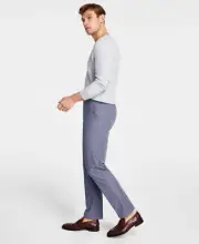 Michael Kors Men’s Pattern Classic Fit Pants, Ash Blue, 38×32