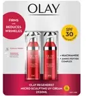 Olay Microsculpting UV Cream 2 x 50g Anti Aging Boosts Hydration New