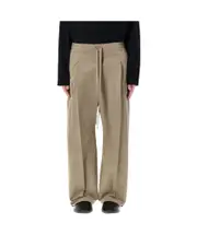 Drawstring casual pants M Nude