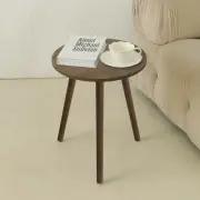 Round Side Table, Small End Table for Living Room, Modern Wood Accent Table