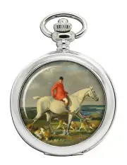 Grey Horse and Hounds Pocket Watch