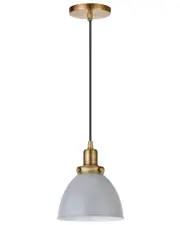 Abraham + Ivy Madison Cool Gray & Brass Metal Pendant