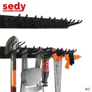 Heavy Duty Wall Mounted Hook Rail Set Garden Tool Storage Rack Garage Durable
