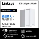 LINKSYS VELOP 雙頻 MX5502 MESH WIFI(二入) 網狀路由器(AX5400)