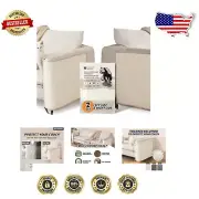 Dual-Sided Sisal Cat Scratch Couch Protector - Left & Right Arm Beige Cover