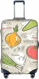 [FSCEV] Vegetable Fruit Trolley Suitcase Protective Cover Business Travel Luggage Protector Fashion 18-32 Inches, White, XL