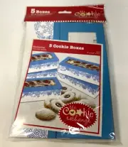 THE COOKIE EXCHANGE Holiday Cookie Boxes 5-Pack Snowflake Design Food Safe