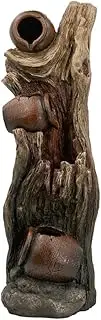 Room Water Fountain, 37.8" Decorative 3 Tier Tree Trunk Fountain Waterfall Decor with Lights and Pump, Brown