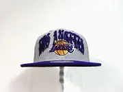 Ultra Game NBA Los Angeles Lakers Old English Gray Purple Snapback Hat OSFM NEW
