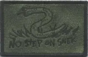 VELCRO® BRAND Fastener Morale HOOK PATCH No Step On Snek Olive Drab 3x2"