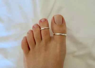 Big Toe and Smaller Toe Rings Set, Sterling Silver 925 Adjustable and Hand Craft
