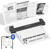 MUNBYN Portable Printers Bluetooth for Windows ITP02, Thermal Printer High-Speed 14mm/s, Support 8.5"x11" & A4 Thermal Paper, Compatible with Android, iOS & Laptop, Small Printer for Office (Black)