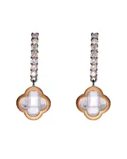 Genevive Two-Tone Gold Over Silver Earrings