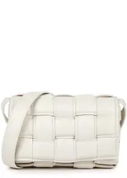 Bottega Veneta Cassette Small Leather Cross-body Bag, Bag, White One Size