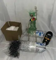 3 x Stretchy Spider Web Halloween Cobweb With Scary Spiders Witch Shoe Skeleton