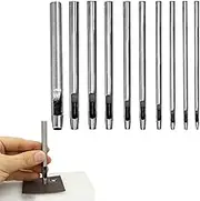 Hysgscwd 10 PCS 0.5mm-5mm Leather Hole Punch Set, Belt Hole Puncher, Leather Hole Punch Cutter, Round Hollow Punch Tool, DIY Leather Punch Craft for Watch Band, Canvas, Plastics, Fabric, Rubber