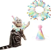 Lopsity Pet Costume Pet Collar and Hat Pet Party Hat Pet Accessory for Dogs and Cats, Puppy Small (A)