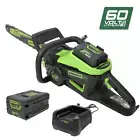 GreenWorks 60V Brushless Chainsaw Kit with 4Ah Battery & Charger
