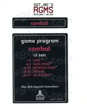 Atari 2600 Replacement Text Style Label - Combat
