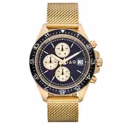 JAG Curl Curl Gold-Tone Black Dial Chronograph Men's Watch (J2840A)