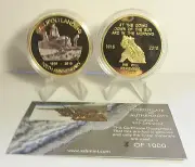 NEW 2015 GALLIPOLI LANDING 1 Oz COIN C.O.A. LTD 1,000 (No Tin) F/In 999 24k Gold