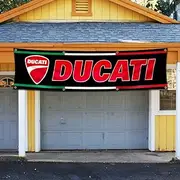 Vagair Flag Motorcycle Racing Car Banner (2x8ft,Heavy Duty, Durable 150D Polyester) Brass Grommets For Outdoor Room Man Cave