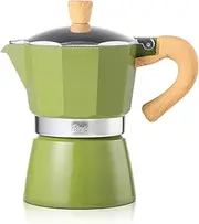 Bincoo Espresso Maker Stovetop,Camping Moka Pot 2 Cup/120ML,Stove Top Espresso Italian Coffee Maker,Easy to Use (Green)