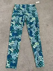 NWT offline By Aerie Women’s MEDIUM Blue Teal Yellow Active Leggings