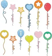 INFUNLY 26PCS Word Balloons Die Cuts Love You Valentine Metal Cutting Dies Happy Birthday Embossing Paper Dies Cut Template for Anniversary Birthday Party DIY Craft Scrapbooking Card Making
