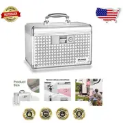 Silver Aluminum Locking Medicine Box - Lightweight and Crash-Proof 10x6.7
