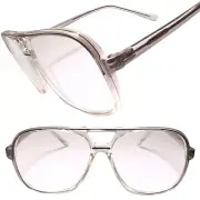 Classic Vintage Retro 80s 90s Square Gray 1.00 Reading Glasses