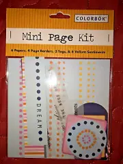 Colorbok Mini Kit Scrapbook 6 papers 4 page borders tags vellum labls Blue Boy