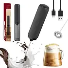 Black Milk Frother Wand, Electric Foam Maker Frother Wand, Hand Mixer for Lat...