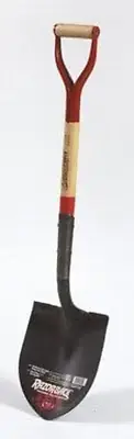 Razor-Back 43205 round Point Shovel with Wood Handle and Steel D-Grip