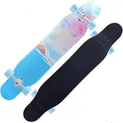 Sports Complete Longboard, ABEC-11 Silent High-Speed Bearing 46.5 Inches 7-Layer Maple Ocean Pattern Skateboard Suitable for Young Adults
