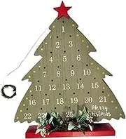 ULTECHNOVO Christmas Tree Countdown Calendar Countdown To Christmas Advent Calendar Wooden Christmas Tree Sign Rustic Holiday Decor For Christmas Party Favor