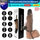 Vibrating Penis Extender Realistic Sleeve Delay Cock Extension Couples Sex Toy
