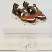 Chloe Sonnie Snake Effect Low Top Sneakers (Sz 6)