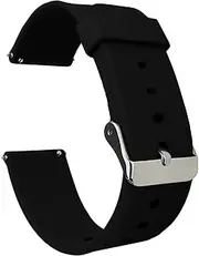 [ONE ECHELON] Quick Release Watch Band Compatible With Withings ScanWatch Horizon Silicone Replacement Smart Watch Strap with Tang Buckle (Black)