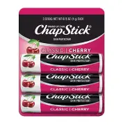 ChapStick Classic Moisturizer & Skin Protectant Cherry Lip Balm, 0.15 Oz, 3-Pack