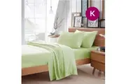King Size Pistachio Color Poly Cotton Fitted Sheet Flat Sheet Pillowcase Sheet Set